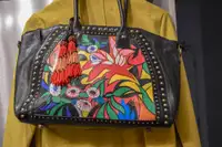 Unique Artistic Expressions hand painted leather bag