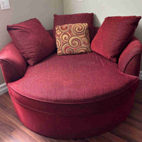 Round Red Couch