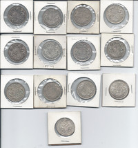 Half dollar 50 cents silver and nickel canadian coins