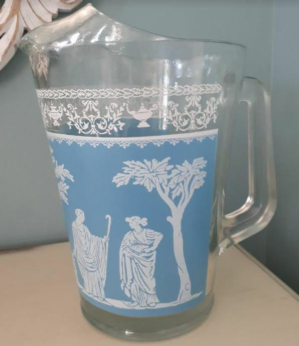 Vintage Wedgwood Jeannette Jasperware Hellenic Blue Pitcher in Arts & Collectibles in Markham / York Region - Image 3