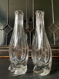 St. Louis Crystal Twist Bud Vases Made in France