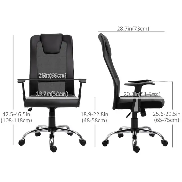 Ergonomic mesh high back Office Chair with Thick Padded Headrest in Chairs & Recliners in Markham / York Region - Image 2