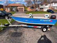 12 foot prince craft Ungava with trailer and 15 hp mercury 2018