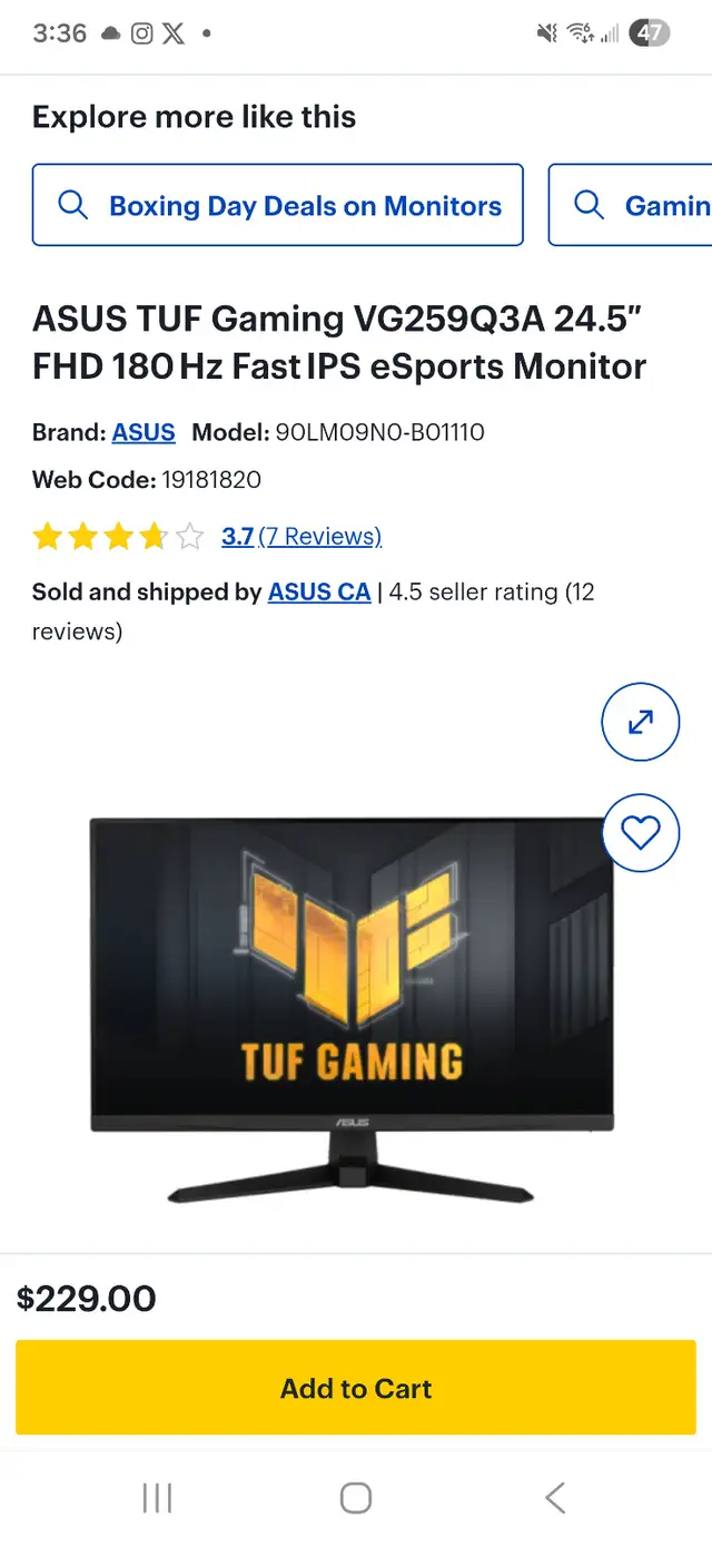 TUF ASUS 25" GAMING MONITOR BRAND NEW IN BOX 180HZ in Monitors in Oshawa / Durham Region - Image 6