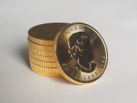 Pieces monnaie Feuille d'Erable canadienne or pur fin 9999 MRC