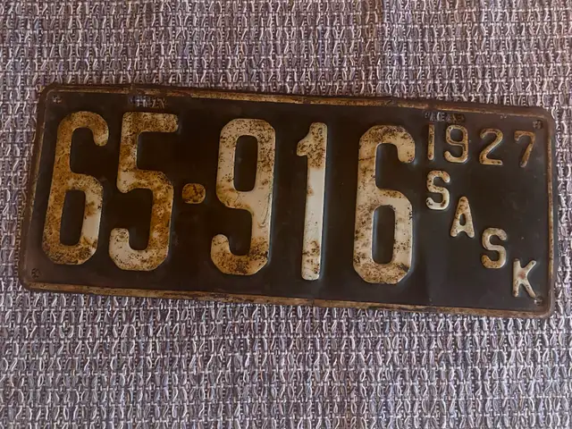 Antique 1927 Saskatchewan License Plate | Arts & Collectibles ...