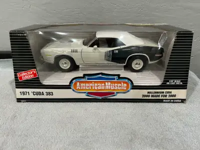 1971 Cuda 383 white convertible white top 1/18 Diecast, View more