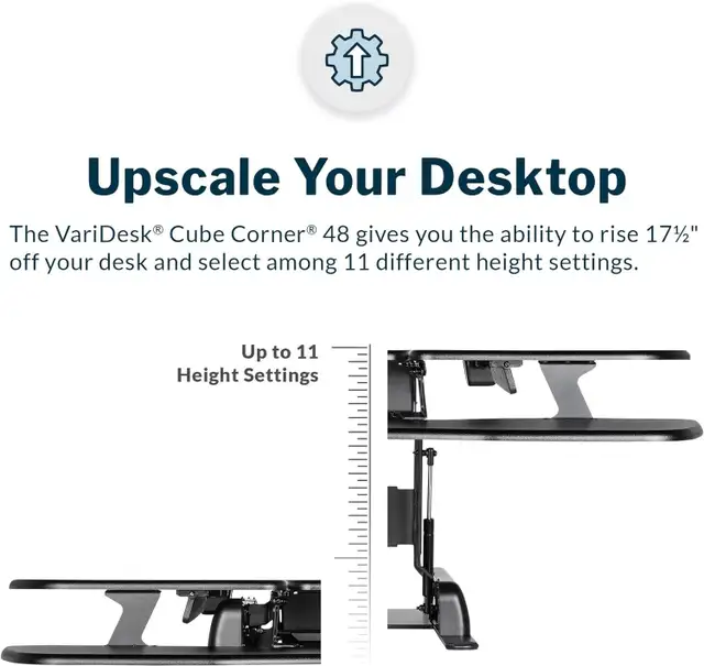 VariDesk Cube Corner 48" - Sit-Standing Height-Adjustable Desk62865711743617124