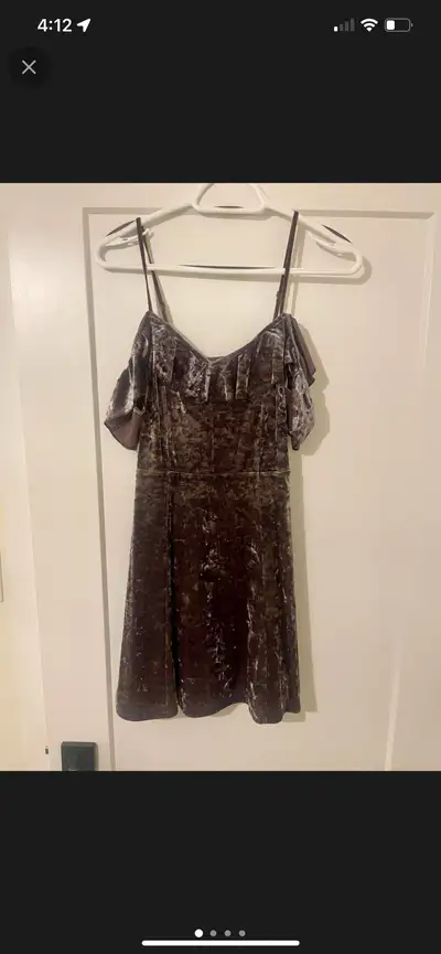 AE grey velvet dress, View more