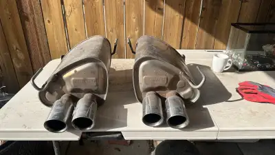 Came off a 2015 WRX STI, will fit 2014-2021 models. No hardware, just the two stock mufflers. Car is...