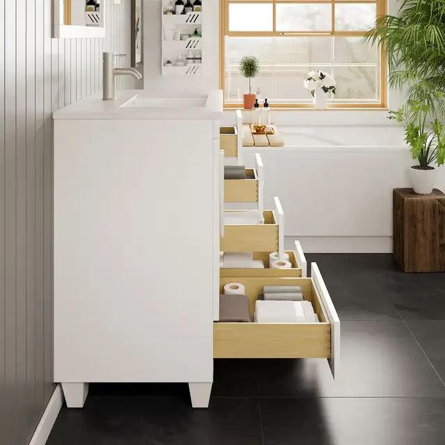 30” Bathroom Vanity with Carrara Quartz Top – Brand New in Cabinets & Countertops in Oakville / Halton Region - Image 4
