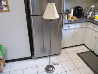 Classic European Style Brushed Chrome 6ft Tall Floor Lamp 1990s