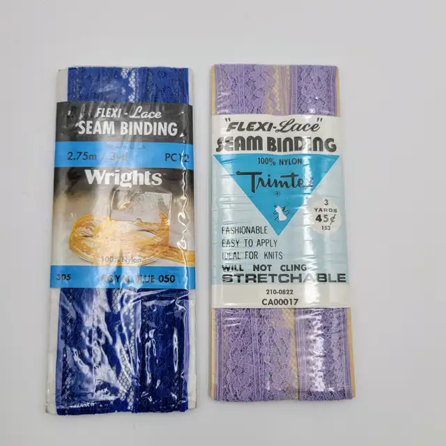 Seam Binding Lace Rick Rack Trimtex Wrights Blue Purple Green Pi in Hobbies & Crafts in Strathcona County - Image 5