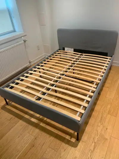 IKEA HAUGA Upholstered Full/Double Bed Frame – Moving Sale, View more
