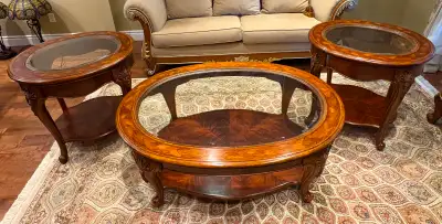 Stunning Wooden Table Set (3 Pieces) - Coffee Table + 2 Side Tab, View more