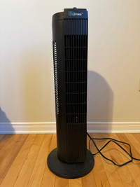 Black oscillating tower fan 