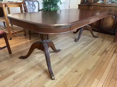 Double Pedestal Mahogany Dining Table, View more