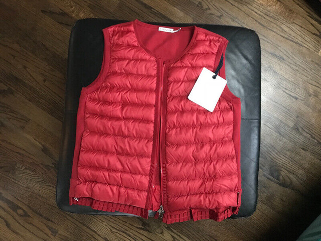 New women MonCler size m down vest red colour $400 firm in Health & Special Needs in Markham / York Region