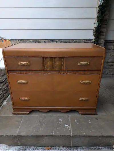 Vintage MCM Waterfall Dresser Art Deco, View more