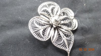 Brooches, lady , filigree,silver , 1 3/4 to 2.5 inches diameter,