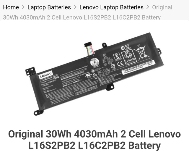 Original Rechargeable Battery for Lenovo laptop in Laptop Accessories in Oshawa / Durham Region - Image 3