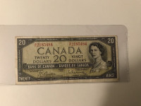 1954 Twenty Canadian Dollars