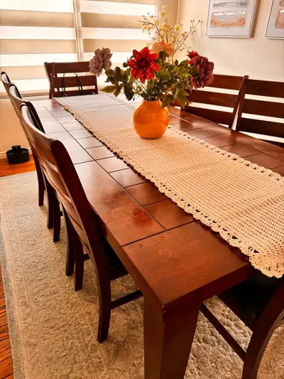 Solid Wood 8-Person Dining Set - Excellent Condition + 8 Chairs, View more