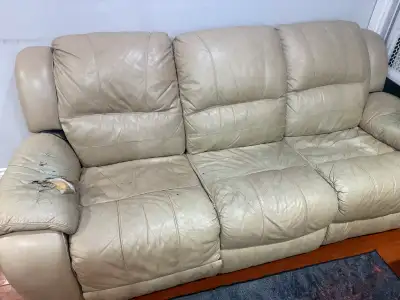 2 full size leather  couches , View more