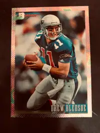 4 Drew Bledsoe Football Cards - 3 Rookie Cards & 1 Preview Card