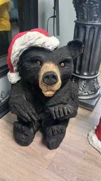 Christmas bear chainsaw carved