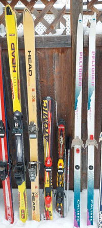 Downhill and cross country skis, great shape, $35 per pair