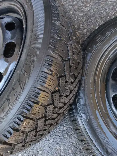 Tires used for one winter, two of the rims used one winter.