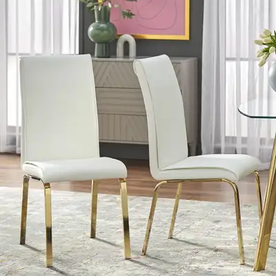 Leia 18.5'' H Faux Leather Upholstered Parsons Chair (Set of 2), View more