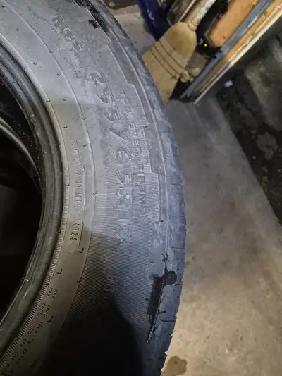 Goodyear Wrangler 255 65 17s, wear indicated in picture, what came on the vehicle, took off for wint...