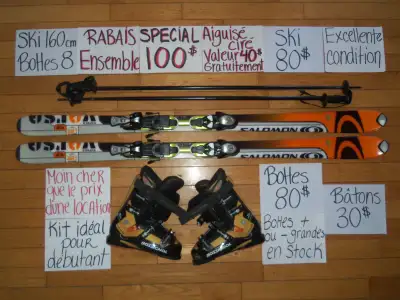 ENSEMBLES KITS SKI ALPIN TWIN TIP ET TITANIUM 157 160 162 165 CM, View more