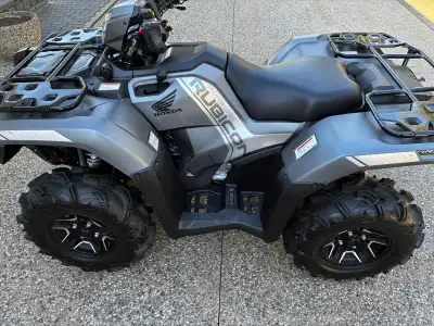 2025 Honda Rubicon Deluxe IRS DCT with winch and Maxis Zilla tires. 63 km