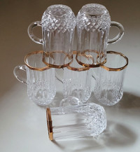 Vintage Rare Cristal D'Arques Longchamp Miniature Crystal Cups