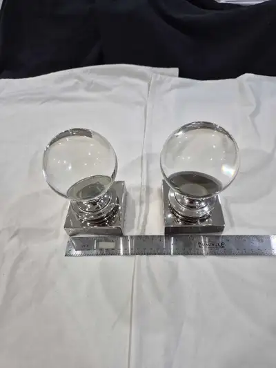 Modern Crystal Globe Curtain Rod Finials – Pair, View more