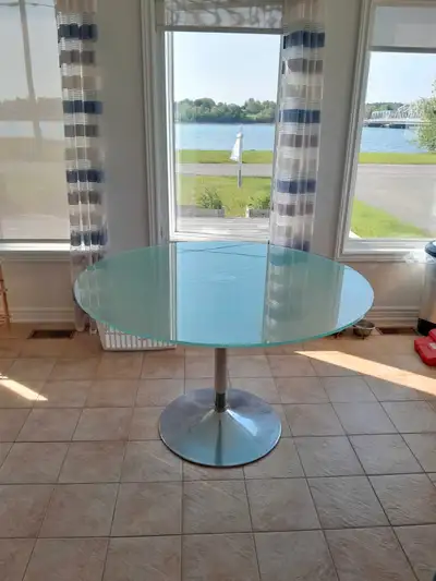 RETRO CHROME AND GLASS TABLE, View more