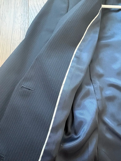 Pristine Uniqlo women blazer dark navy stripe, View more