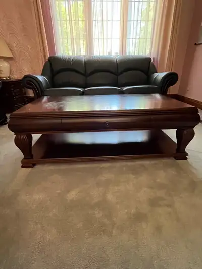 Beautiful genuine leather sofa in excellent condition. • Genuine leather upholstery • Solid wood dec...