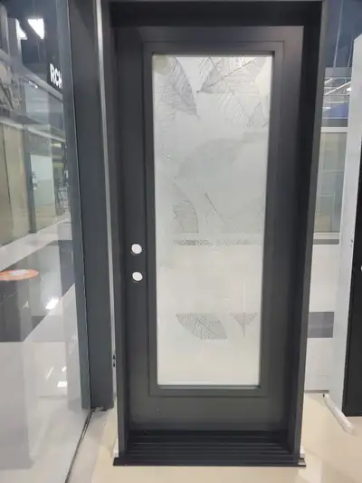 Steel Single Black Door - 34" Fashion Glass, View more