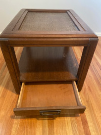 Vintage old Wood Cane side table