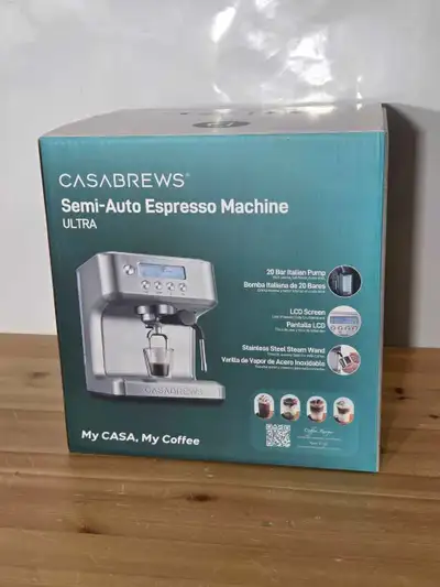 Espresso Machine with Milk Frother LCD Display, New, View more
