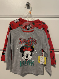 BNWT-Mickey Mouse Christmas Shirts - Size 3