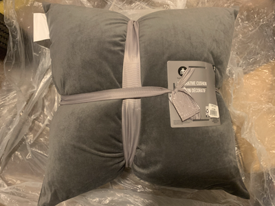 Decor Pillows -Large -Grey- Set of 2 - New, View more