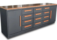 NEW 12 DRAWER & 2 CABINET STEEL WORK TOOL BENCH 1412G