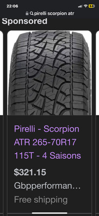 Pneus d’été Pirelli Scorpion ATR 265 70 R17