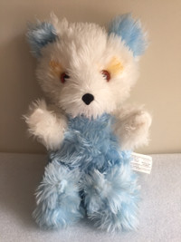 Ganz Bros toys long hair Teddy Blue Bear Plush Toy Doll, 12"