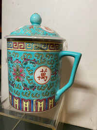 Vintage Hand painted Chinese antique color ceramic cup